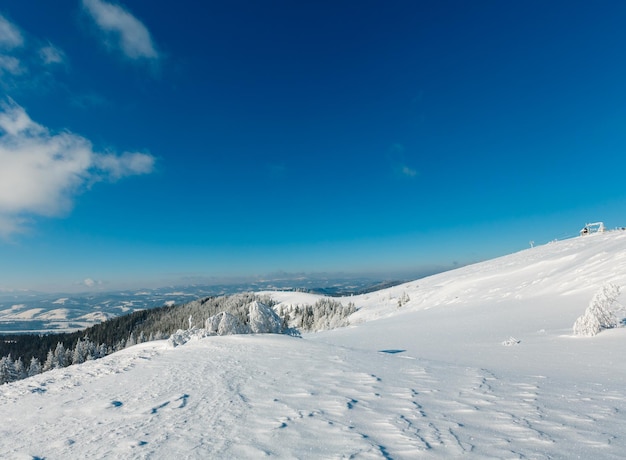 Paisagem de neve de montanha de inverno