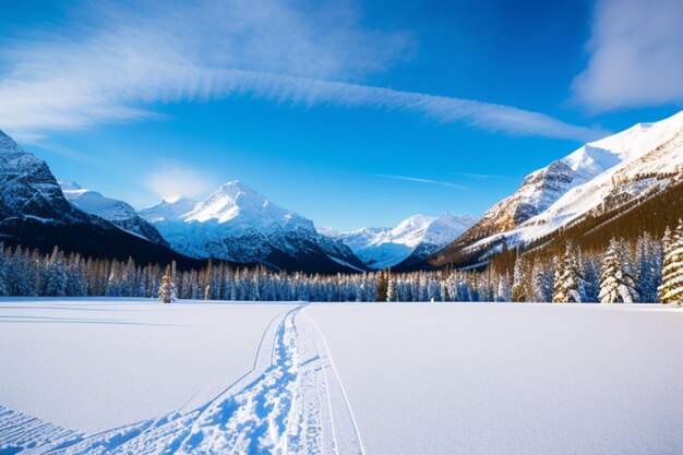 Foto paisagem de neve