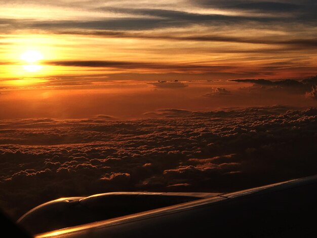 Foto paisagem de nuvens vista de avião