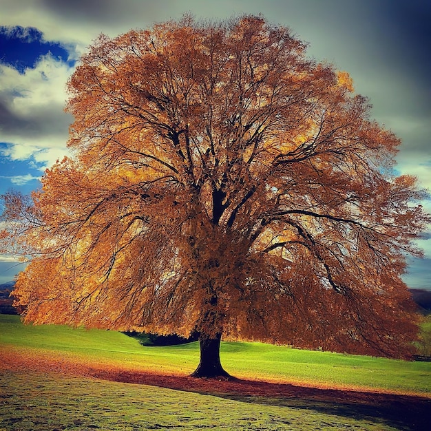 paisagem de outono com árvores e folhas