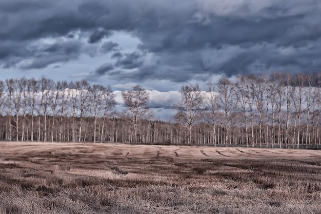 paisagem de outono dramática campo céu conceito abstrato tristeza