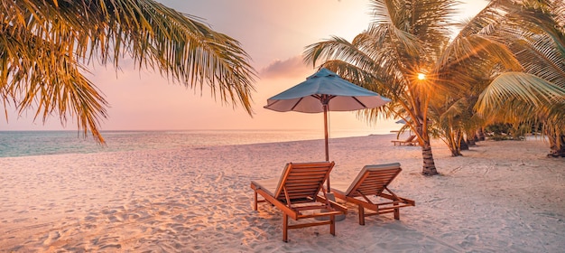 Paisagem de praia de verão Conceito de férias de férias de luxo banner de viagens de verão Paisagem panorâmica