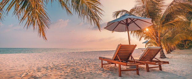 Paisagem de praia de verão Conceito de férias de férias de luxo banner de viagens de verão Paisagem panorâmica