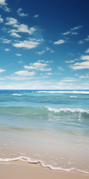 Paisagem de praia sonhada Água hiperrealista e ondas naturais do oceano