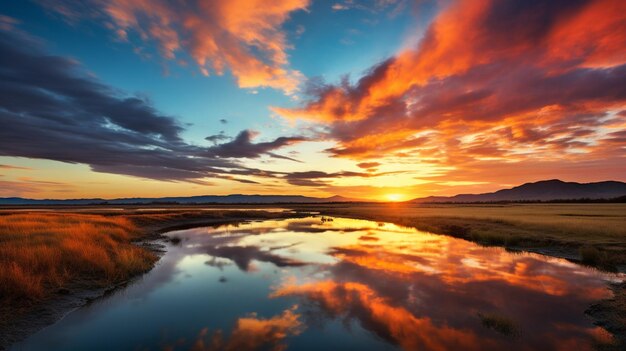 Foto paisagem de reflexão de pântanos