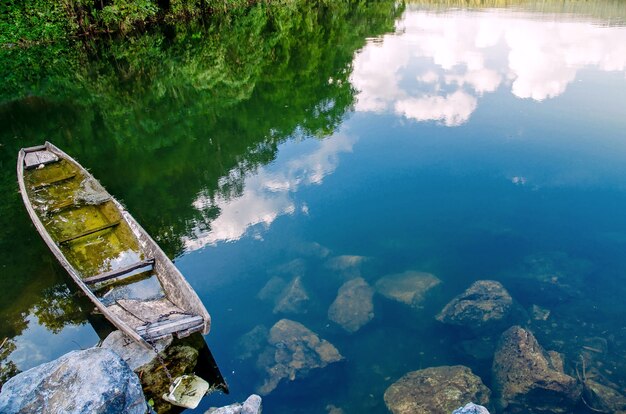 Foto paisagem, de, represa, e, lago, com, árvore