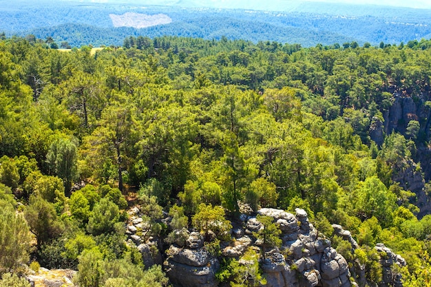 Paisagem de tazi canyon em manavgat turquia. vale e penhasco.