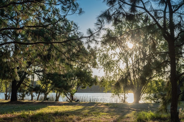 Paisagem de um lago em Canelones Uruguai