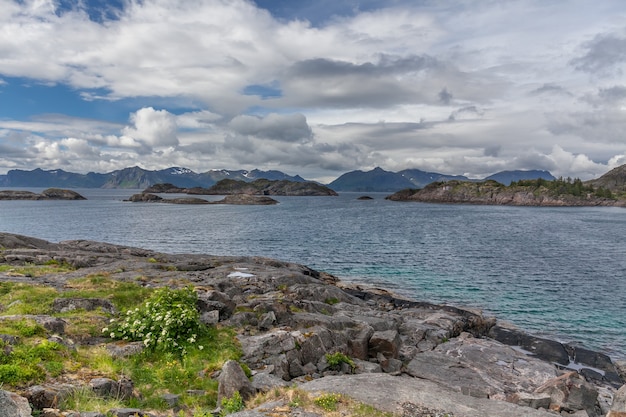 Paisagem de verão de lofoten lofoten é um arquipélago no condado de nordland, na noruega