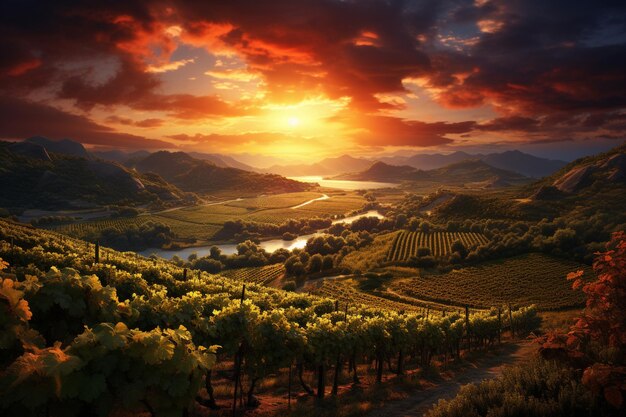 Paisagem de vinhas do vale de Napa