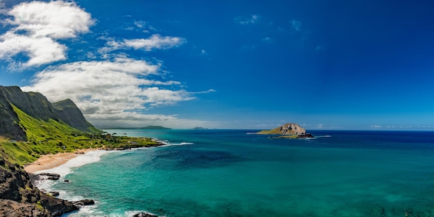 Paisagem de vista da costa leste de Oahu