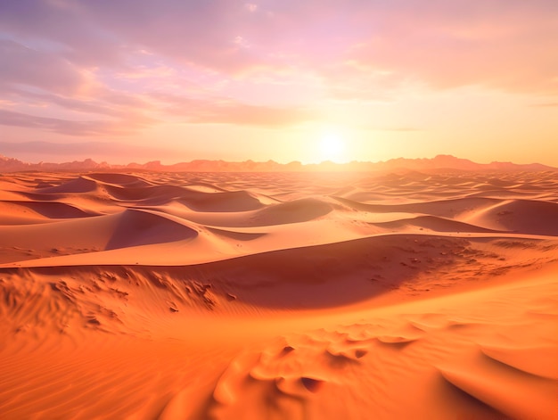 Paisagem desértica belas dunas de areia oásis de areia branca e dourada miragem