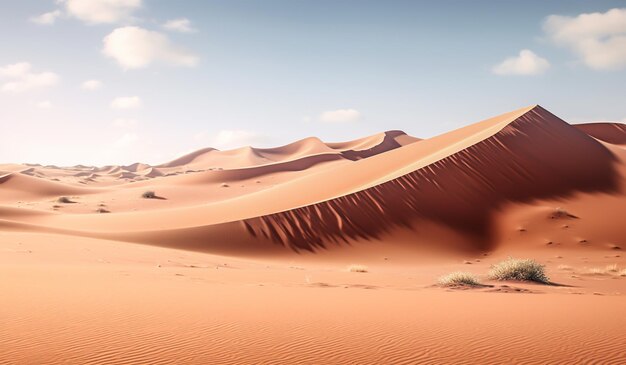 Paisagem desértica com dunas de areia geradas por IA