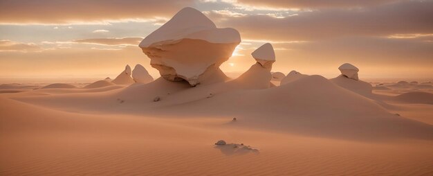 Paisagem desértica seca areia quente e sem vida IA geradora