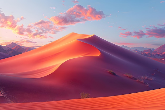 Paisagem do deserto ao pôr-do-sol