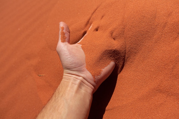 Foto paisagem do deserto de wadi rum na jordânia. conceito de viagens