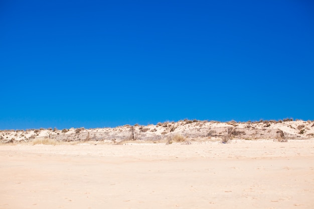 Paisagem do deserto e vista exótica do resort costeiro Português