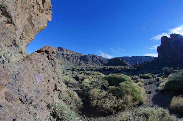 Paisagem do deserto no Parque Nacional Volcan Teide, Tenerife, Ilhas Canárias, Espanha