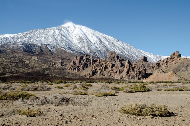 Paisagem do deserto no Parque Nacional Volcan Teide