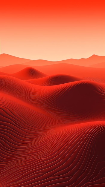 Foto paisagem do deserto vermelho vibrante ilustração de op art hiperrealista