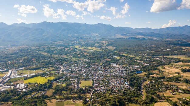 Paisagem do distrito de pai mae hong son tailândia