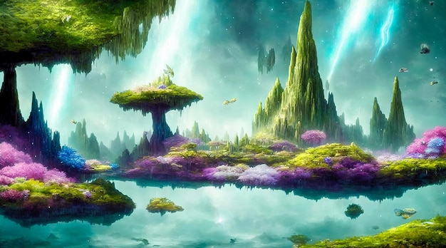 Paisagem fantástica de outro planeta