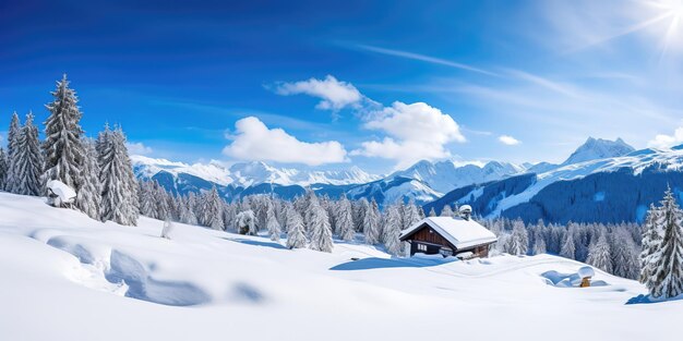 Paisagem fantástica do inverno da noite