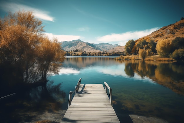 Paisagem lago vista natureza generativa ai