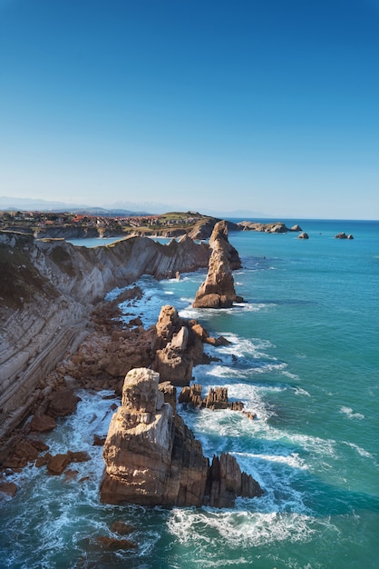 Paisagem litoral, em, Urros, de, Liencres, cantabria, espanha