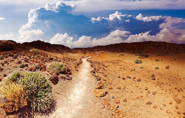 Paisagem lunar no Parque Nacional de Tenerife