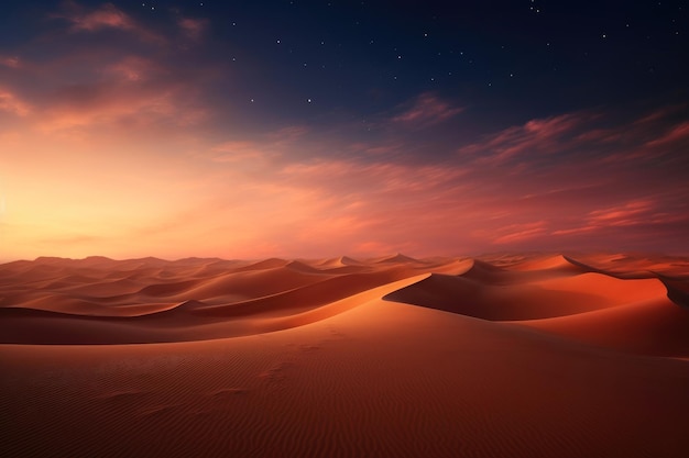 Paisagem majestosa do deserto de Golden Sands ao nascer do sol