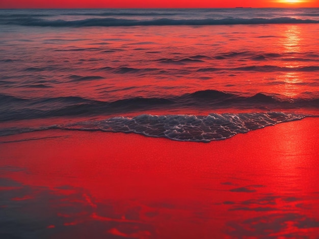 paisagem marítima cênica com reflexo da luz do dia na superfície do mar quando o sol se põe sobre o mar