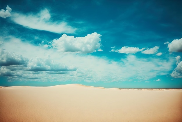 Paisagem minimalista de areia do deserto Dunas cênicas atmosféricas vista imaginária Generative AI