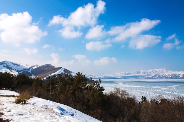 Paisagem montanhosa de inverno