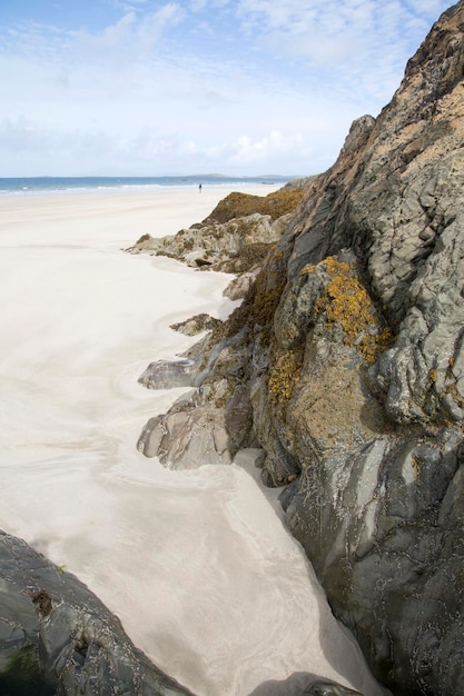 Paisagem na praia de Lettergesh Connemara Galway Irlanda