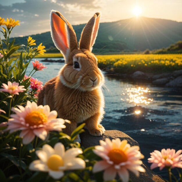 Foto paisagem natural com o rio rabbit