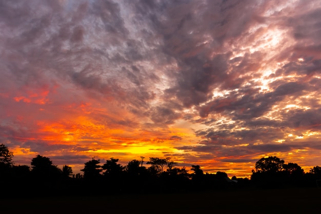 Paisagem no nascer do sol