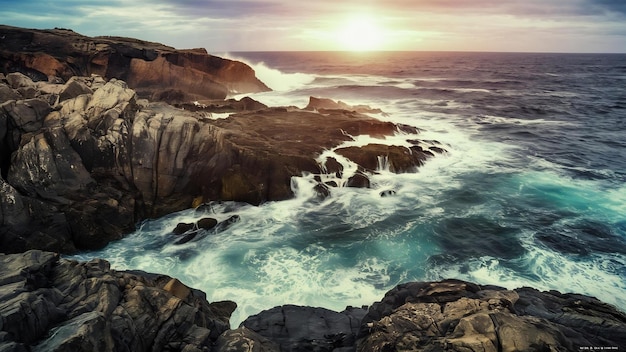 Paisagem oceânica rochosa