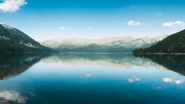 Foto paisagem pacífica do lago nas montanhas