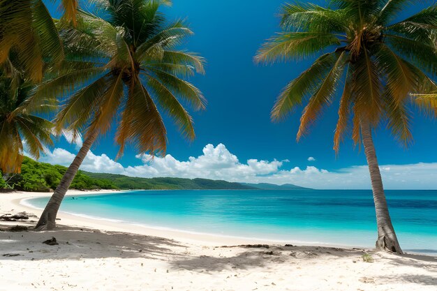 Paisagem panorâmica de praia com fundo de viagens exóticas férias de luxo