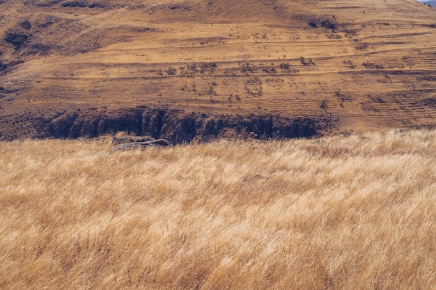 Foto paisagem pitoresca de outono campos e prados nas montanhas da região da armênia fotografia de stock