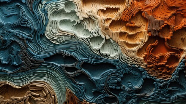 paisagem relevos do fundo do mar ilustração abstrata textura natureza mar azul oceano subaquático paisagem reliefs do fundo do oceano abstrato