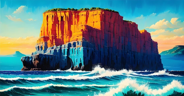 Paisagem Rocky Cliffs Borda da montanha Bem-sucedida Concept Art papel de parede AI Gerado para postagens de instagram de pintura de parede de mídia social