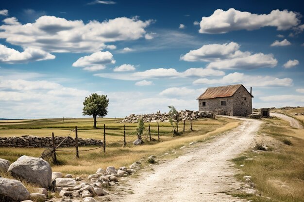 Paisagem rural com campos em Aragão