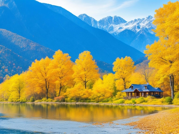 Paisagem rural japonesa IA generativa