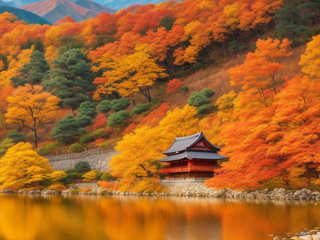 Paisagem rural japonesa IA generativa