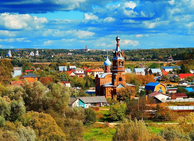 Paisagem rural russa durante o outono