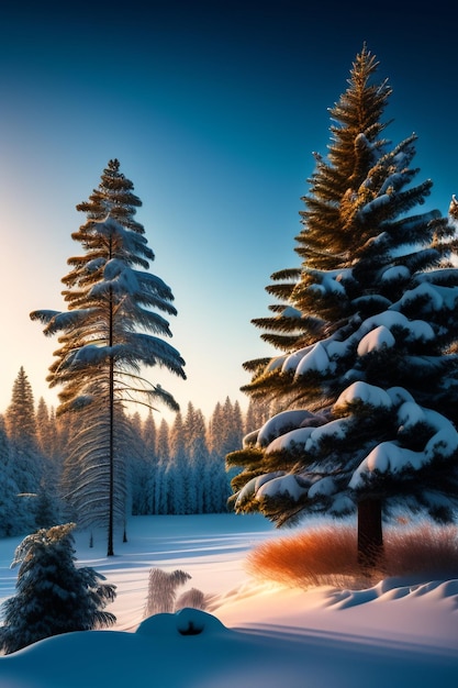 paisagem sapins chalet ffroid neve de inverno