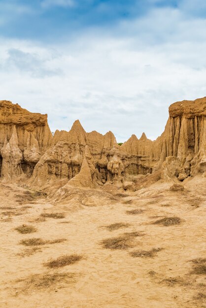 Paisagem, solo, texturas, erodido, arenito, pilares, colunas, penhascos