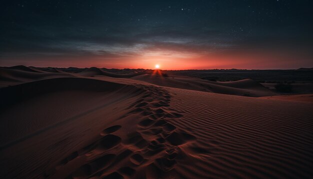 Foto paisagem tranquila de dunas de areia ao entardecer beleza em terreno extremo natural gerado por ia